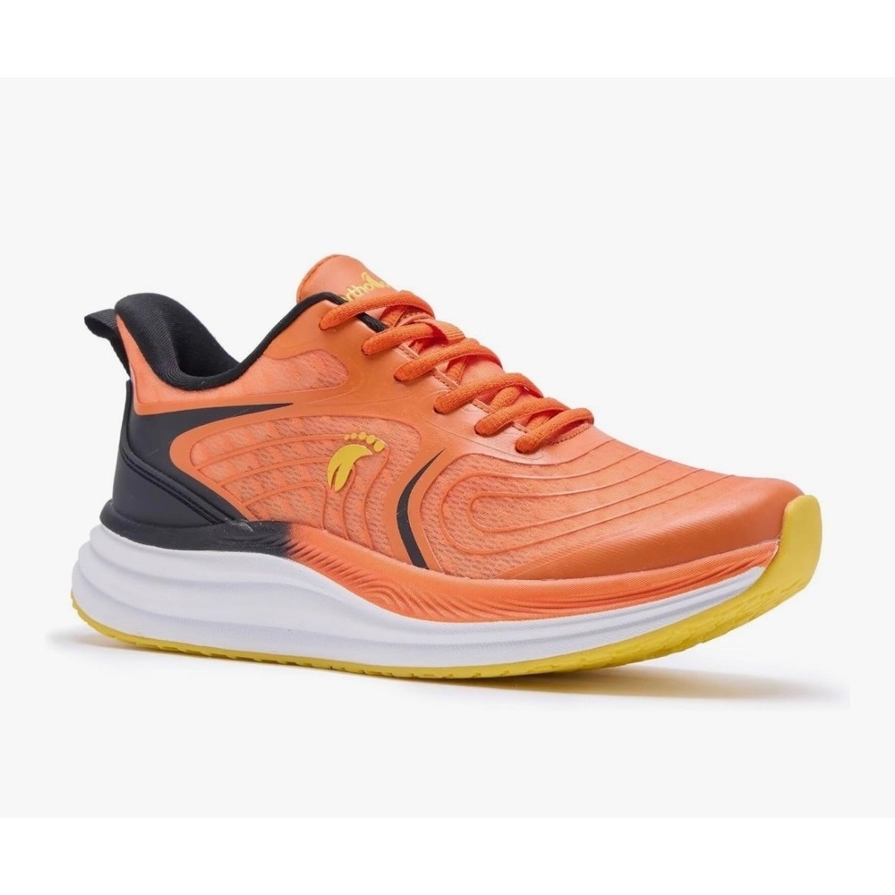 Mens Orange Running Orthopedic Shoes Mesh Fabric Arch Support Non Slip Size 8